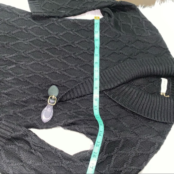 Shawl Collar black Knit Sweater Dress. Size M - Picture 7 of 11